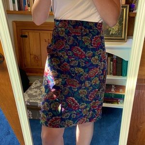 Vintage floral corduroy skirt